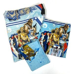 Vintage Star Wars Empire Strikes Back Sheet Set Bibb 1980 Darth Vader Boba Fett